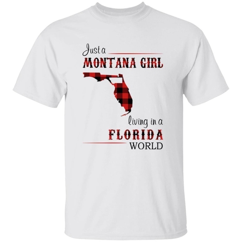 Just A Montana Girl Living In Florida World Retro Fan Unisex T-Shirt